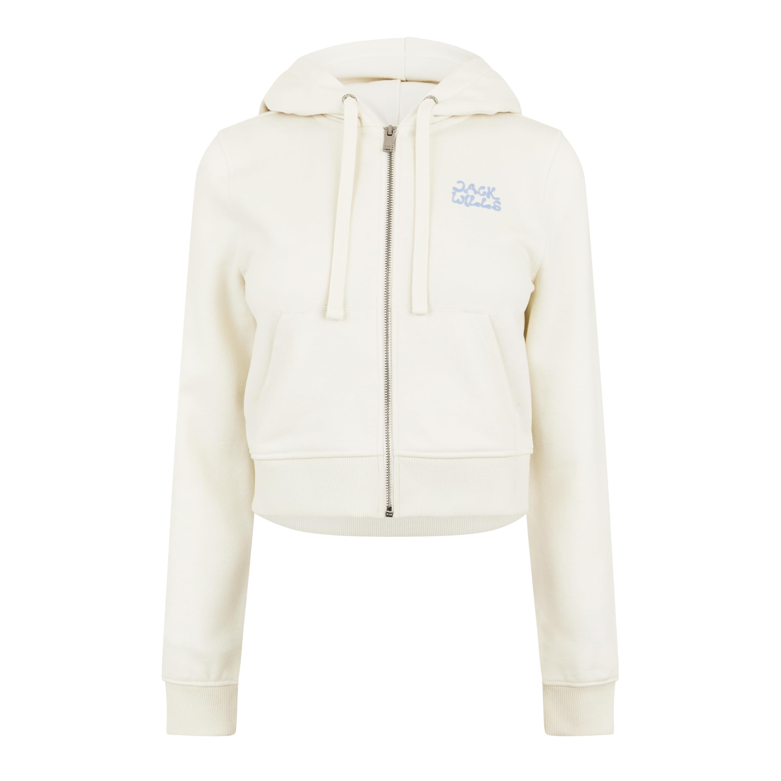 Jack Wills Women's White Slim Zip Hoodie in Size 10, Sports Direct