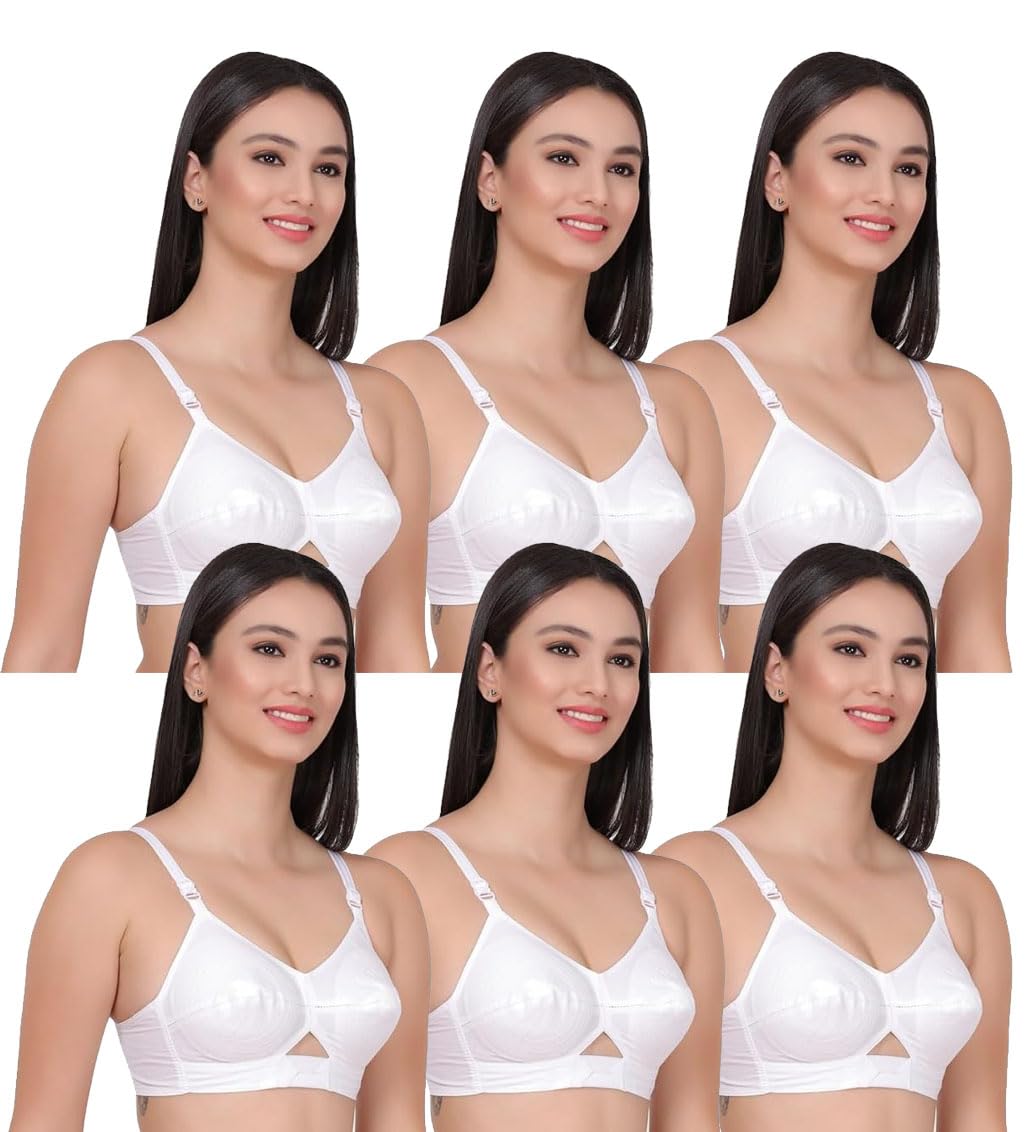 Pack of 6 Super Support Everyday Cotton Bras for Women ? Full Coverage, Premium Comfort for Girls/Women-image-19