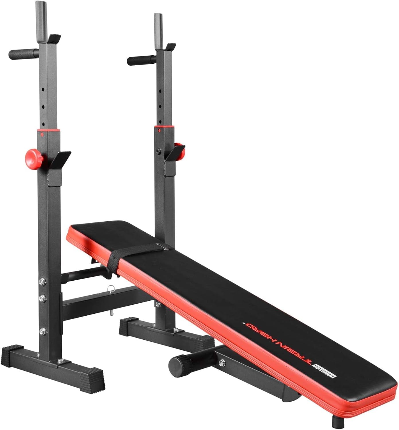 TrainHard Multi Hantelbank Blackcombo klappbar mit Lang- und Kurzhantelstange und 50kg Hantelscheiben