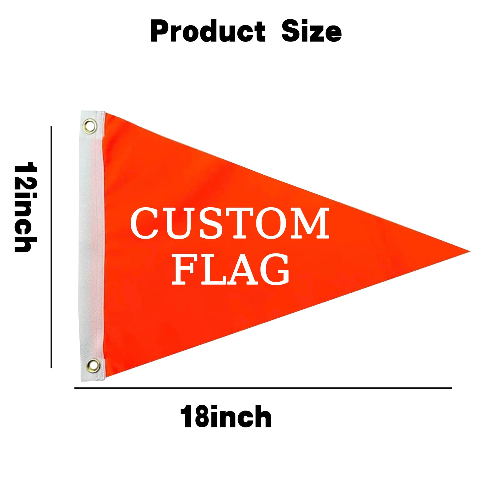 Generic 3PCS Custom Boat Flag Double Sided 12x18 inch Polyester Triangular Flag Small Flags for Boat -Flag Only