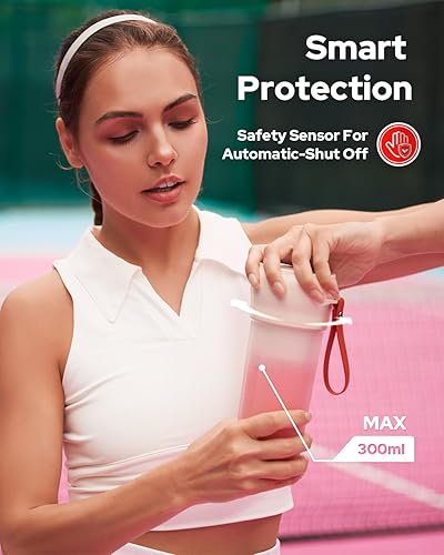 Miniatura 6 de Licuadora portátil, licuadora portátil inalámbrica recargable para batidos y licuados, mini licuadora sin BPA de 10.5 onzas, 30 vatios, taza de