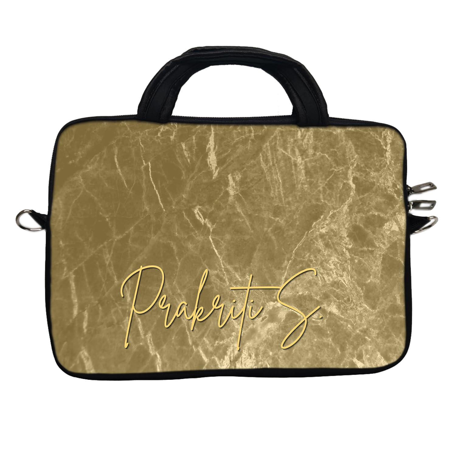 Theskinmantra Customisable 'Designed for You' Collection Neoprene Laptop Bag (Golden Marble)