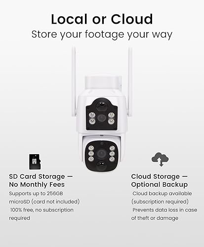 Miniatura 5 de CasaCam SolCam Cámara de seguridad solar inalámbrica para exteriores Cámaras para seguridad del hogar, lente dual 2K+2K, seguimiento automático