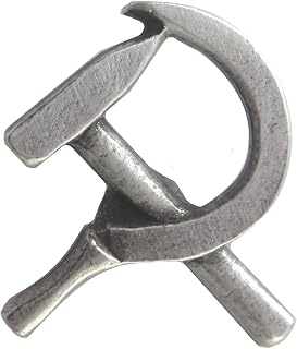 1000 Flags Hammer and Sickle Communist Pewter Pin Badge