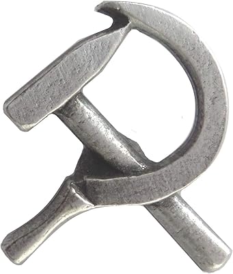 1000 Flags Hammer and Sickle Communist Pewter Pin Badge
