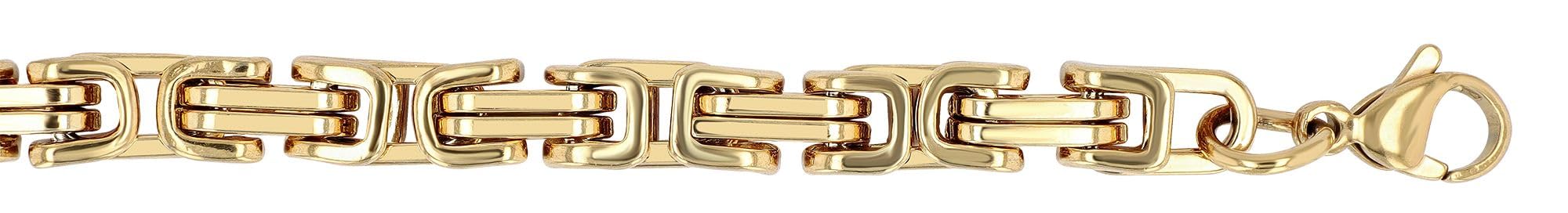 Akzent Cadena bizantina para hombre de acero inoxidable, 60 cm, color dorado, de moda, ideal para el día a día y el tiempo libre