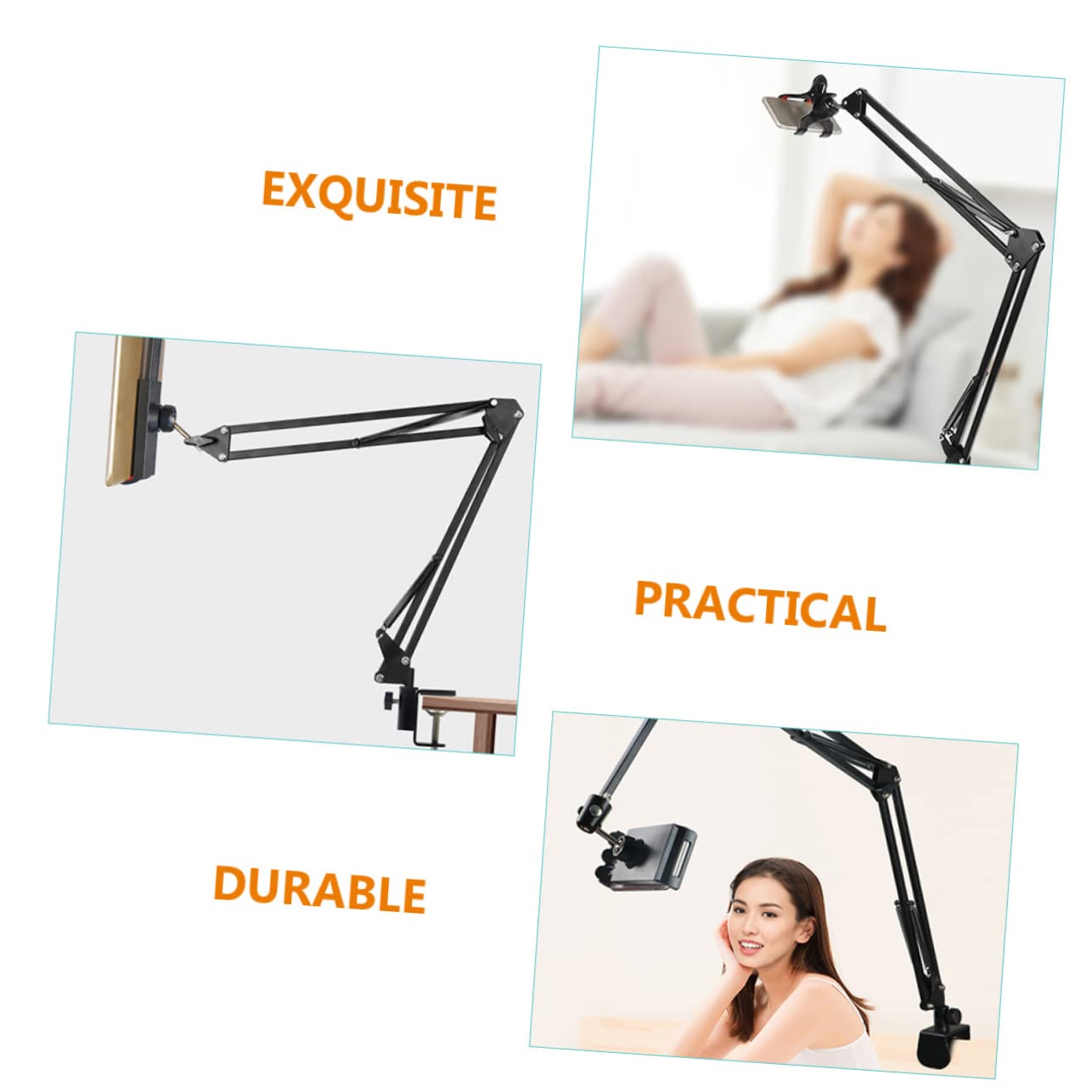 1set Supporto Telefonico Regolabile Da Tavolo Porta Smartphone Pieghevole Per Letto e Scrivania Facile Da Installare e Trasportare Compatibile Con Tablet e Cellulari Design Pratico