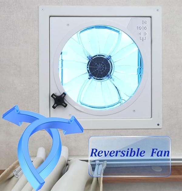 RVLOVENT 12V RV Roof Fan Vent 14'' 10 Speed Reversible Manual Lift (NO REMOTE) by RVLOVENT - Image 3