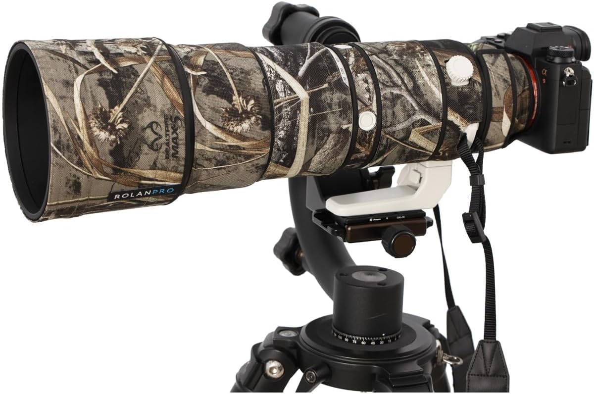 ROLANPRO Waterproof Camouflage Cover for Sony FE 200-600mm F5.6-6.3 G OSS Protective Sleeve Case Clothing Raincover-#9 Grass camo Waterproof
