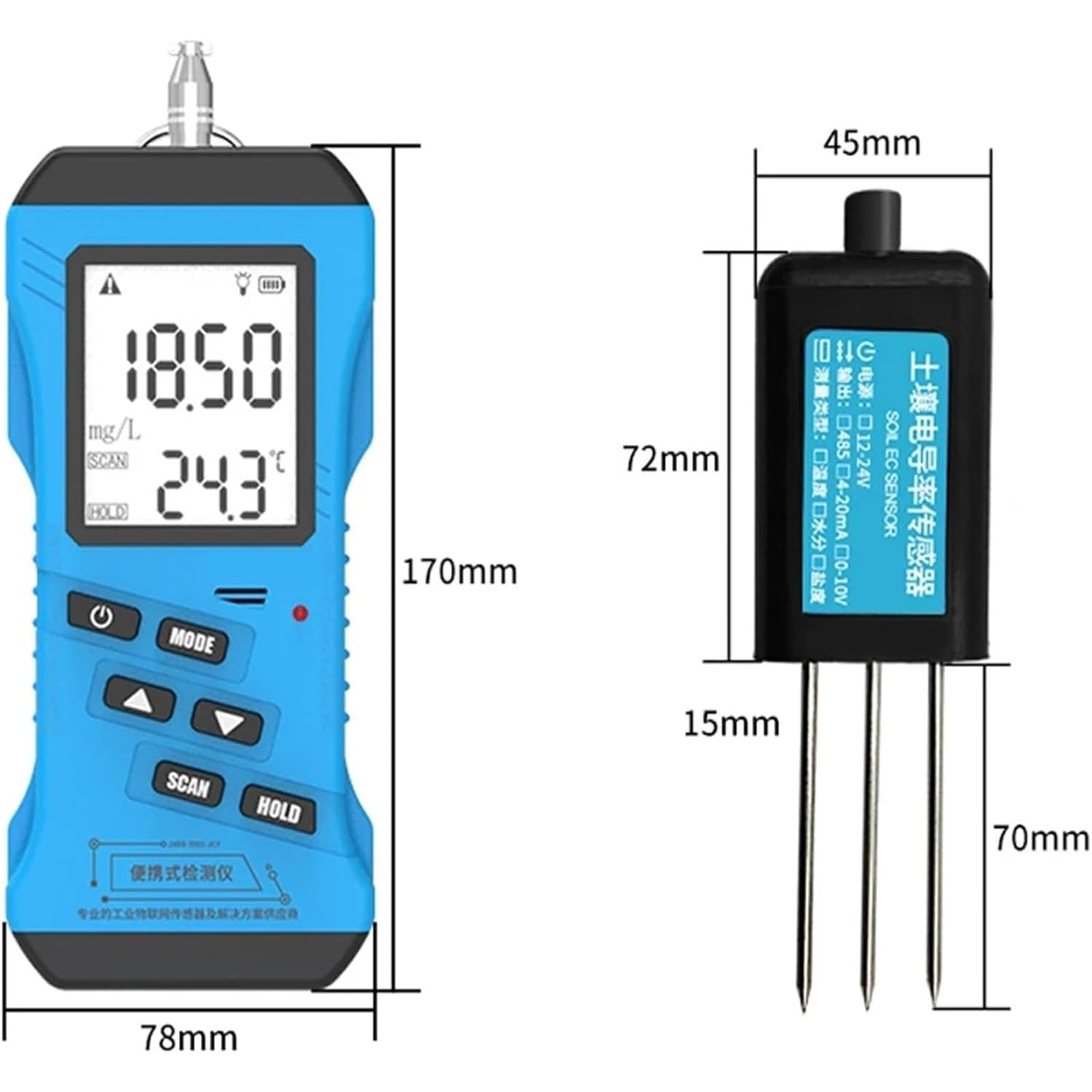 Tester gleby 7 w 1 z pomiarem PH/temperatury/wilgotności/światła, wyświetlacz LCD do dokładnego ogrodnictwa, pielęgnacji trawnika i monitorowania zdrowia roślin