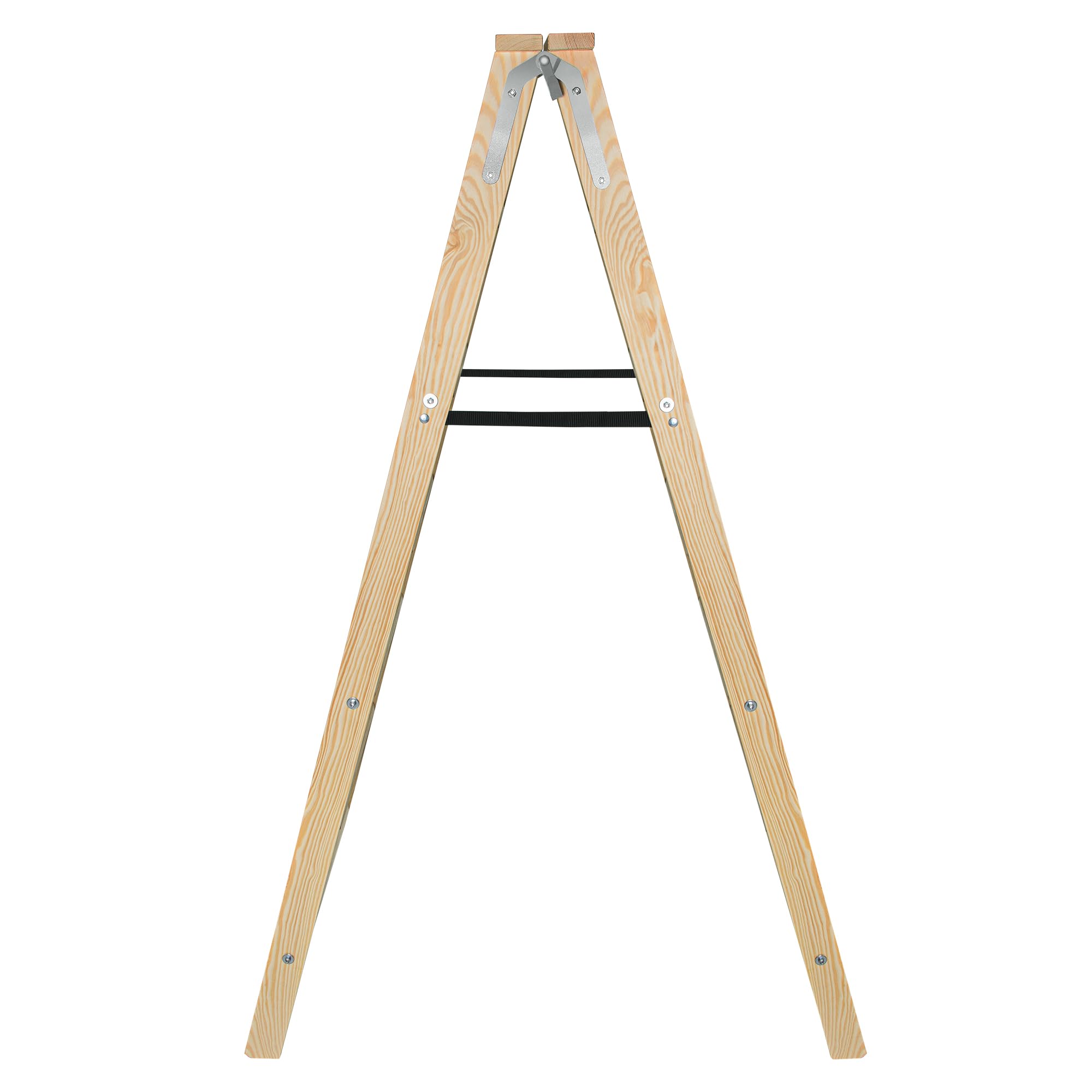KADAX Échelle en Bois, Escabeau Pliante avec Crochet en Acier - 7 Marches