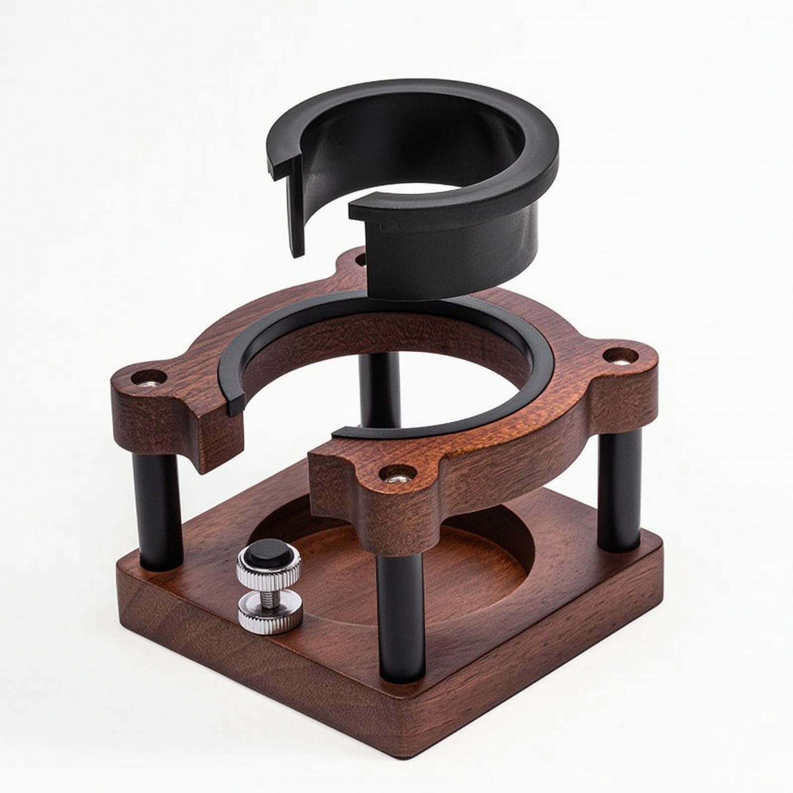 Stazne Pressacaffè in Legno Compatto Base Battifiltro Regolabile Accessor per Angolo Caffè, Cucina