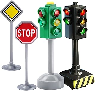 Traffic Signs for Kids - Small Traffic Light Signs with Lights and Sounds,Safety Traffic Indicator, Signal Light, Stop Lig...