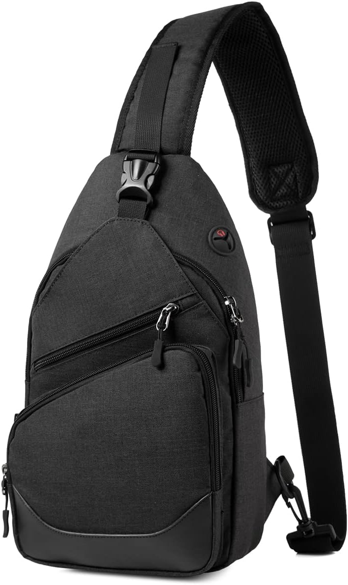 VASCHY Sling Bag for Men Women, One Strap Over the Shoulder Cross Body Backpack Chest Bag for Hiking/Travel/Outdoor