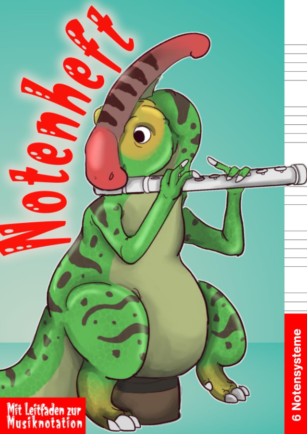 Cahier de musique A4 avec 100 pages de grandes portées pour débutants