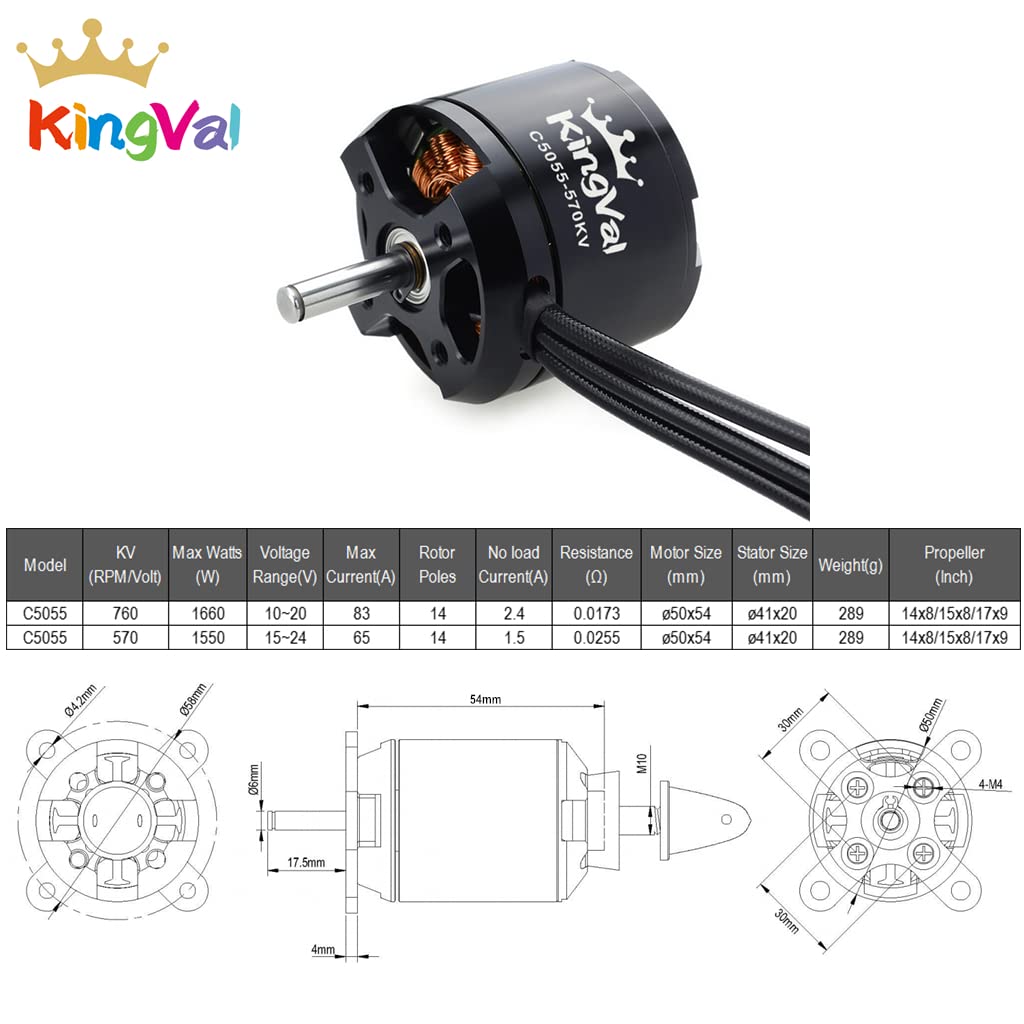 Amazon.co.jp: KingVal 交換用5055 570KV ブラシレスモーター