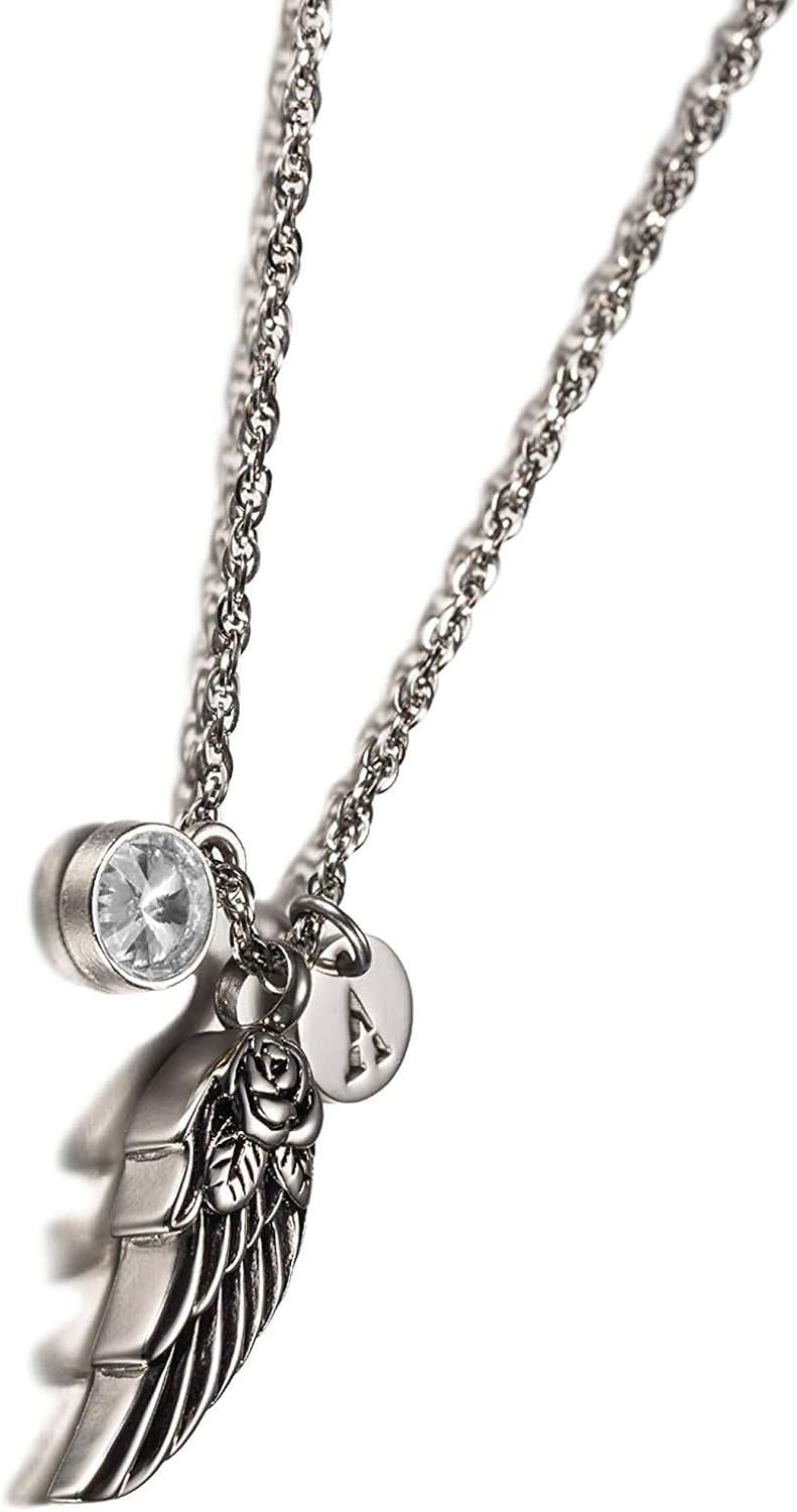 AueDsa Edelstahl Asche Kette mit Anhänger Silber Halskette für Asche Andenken Memorial Halskette AueDsa Edelstahl Asche Kette mit Anhänger Silber Halskette für Asche Andenken Memorial Halskette