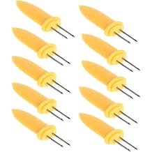 Feamos 10Pcs Corn on the Cob Holders Stainless Steel Skewers Sticks BBQ Cooking Tool