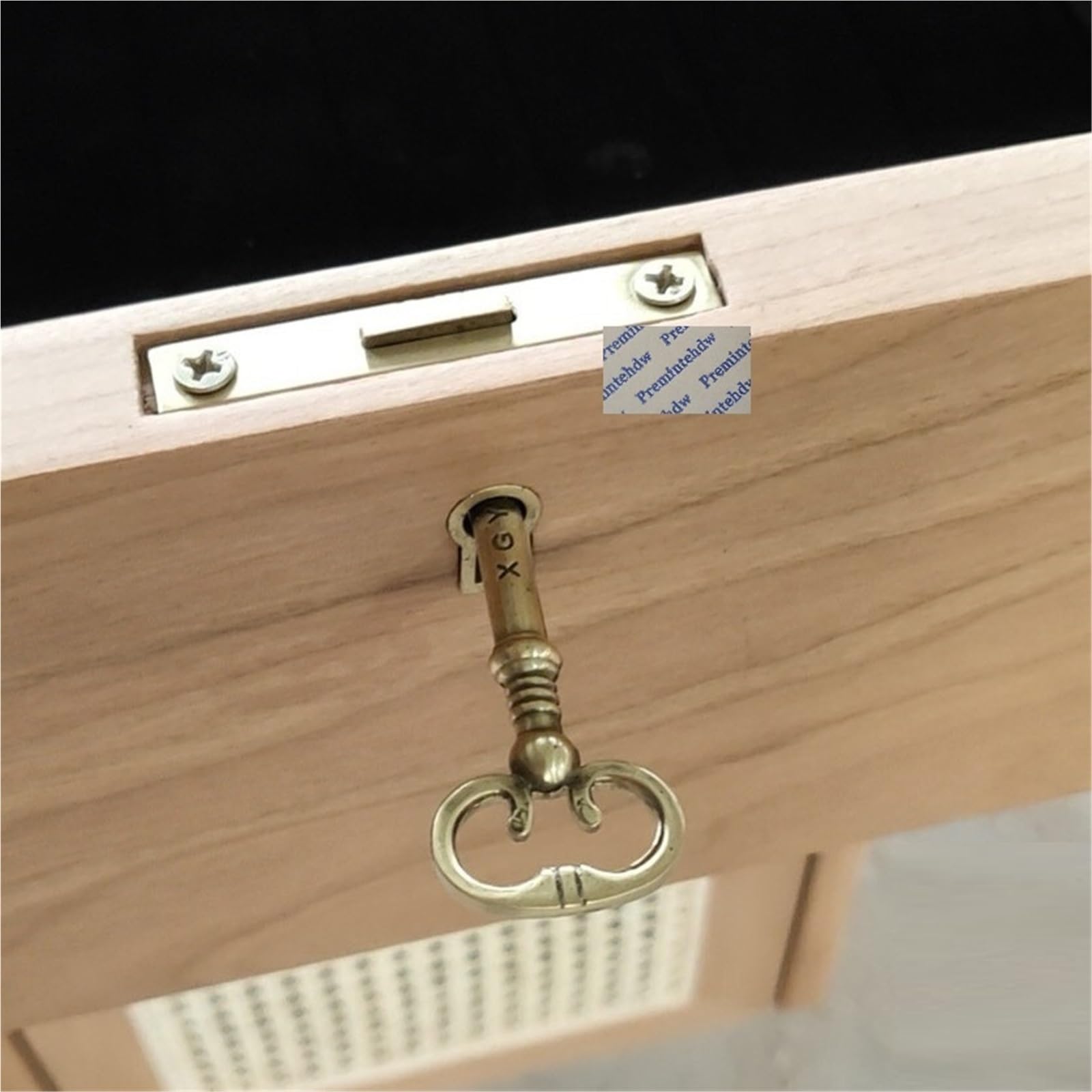 Cerradura de latón para cajones Cerradura de caja cajón gabinete latón antiguo clásico con llave cetro(L)