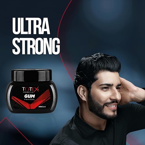 Miniatura 3 de Totex Gel de goma para peinar el cabello Goma nueva fórmula Ultra fuerte Control de bordes Gel de pelo rojo 8.5 fl oz