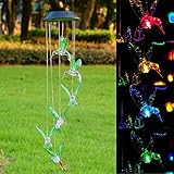 Yescom Solar LED Color Changing Hummingbird Wind Chime Light Home Garden Christmas Xmas Valentines Gift Decor