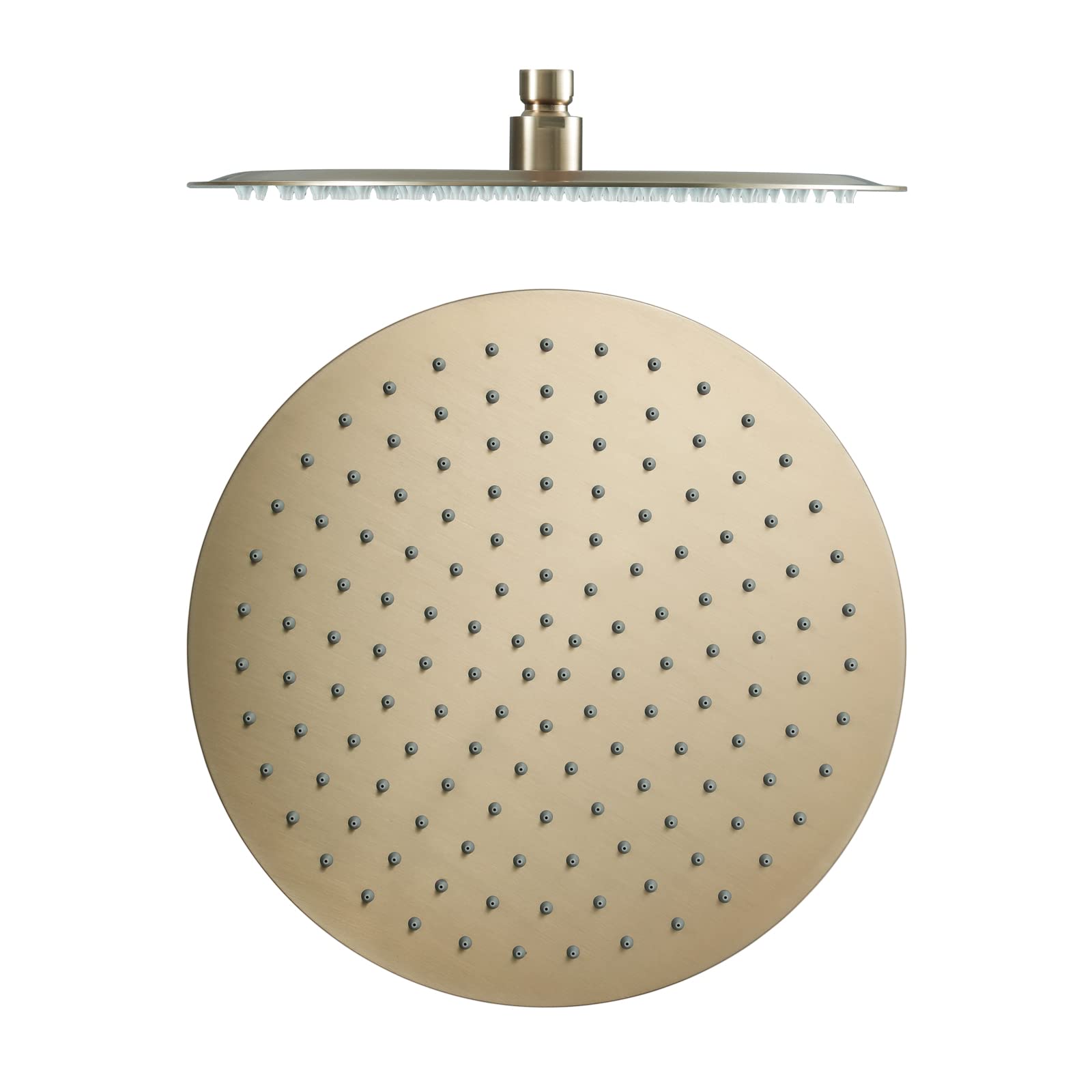 Cabezal de Ducha Lluvia, Alta Presión Rociador Ducha de Acero Inoxidable, Alcachofa de Ducha Ahorro de Agua con boquillas antical, Fácil de Instalar, Oro, G1/2