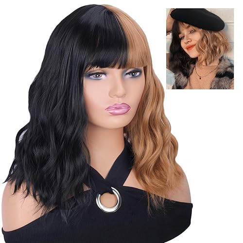 Miniatura 8 de Pelucas largas de colores para mujer, peluca ondulada con raya en medio, peluca sintética para cosplay, pelucas de fiesta (jengibre)