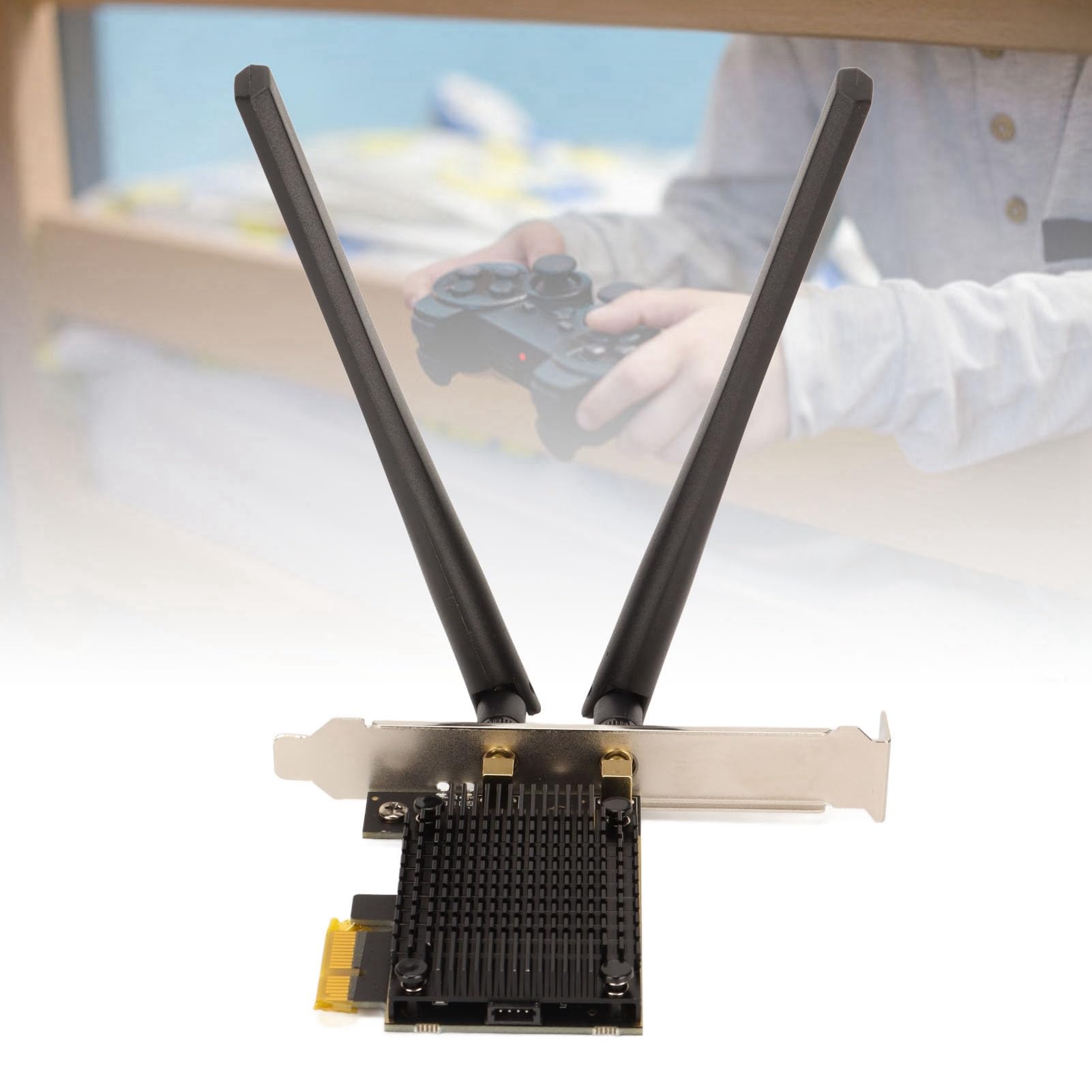 Semme Bande de Carte WiFi PCIE 5G 6G 5400Mbps avec Antenne 6dBi, MU MIMO, Faible Latence, Compatible avec 10/11
