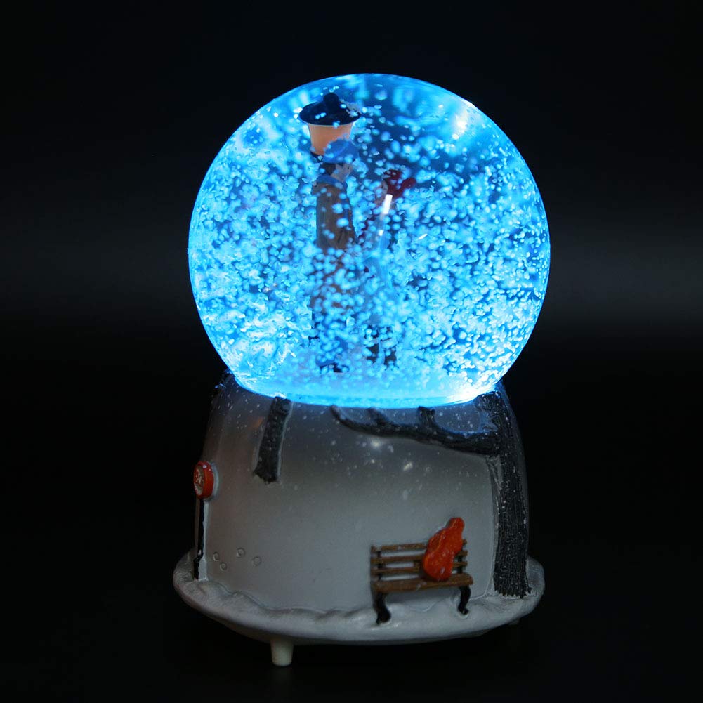 Bola de Nieve Caja de Música con Globo de Nieve Navidad, Bola Cristal Nieve Musical Adorno de Escritorio Hija Niño Recompensa Juguete Familiar Celebrar con Luz LED