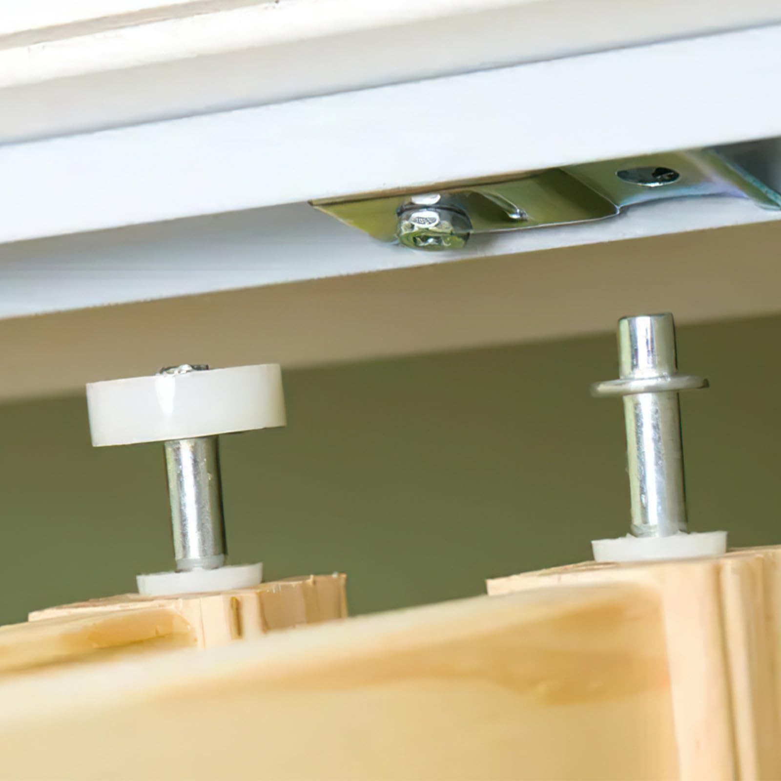 2 Pcs Kit De Quincaillerie Porte Coulissante Pliante Comprend Des Pivots Superieurs Et Inferieurs Support Et Une Roue De Guidage 96865094