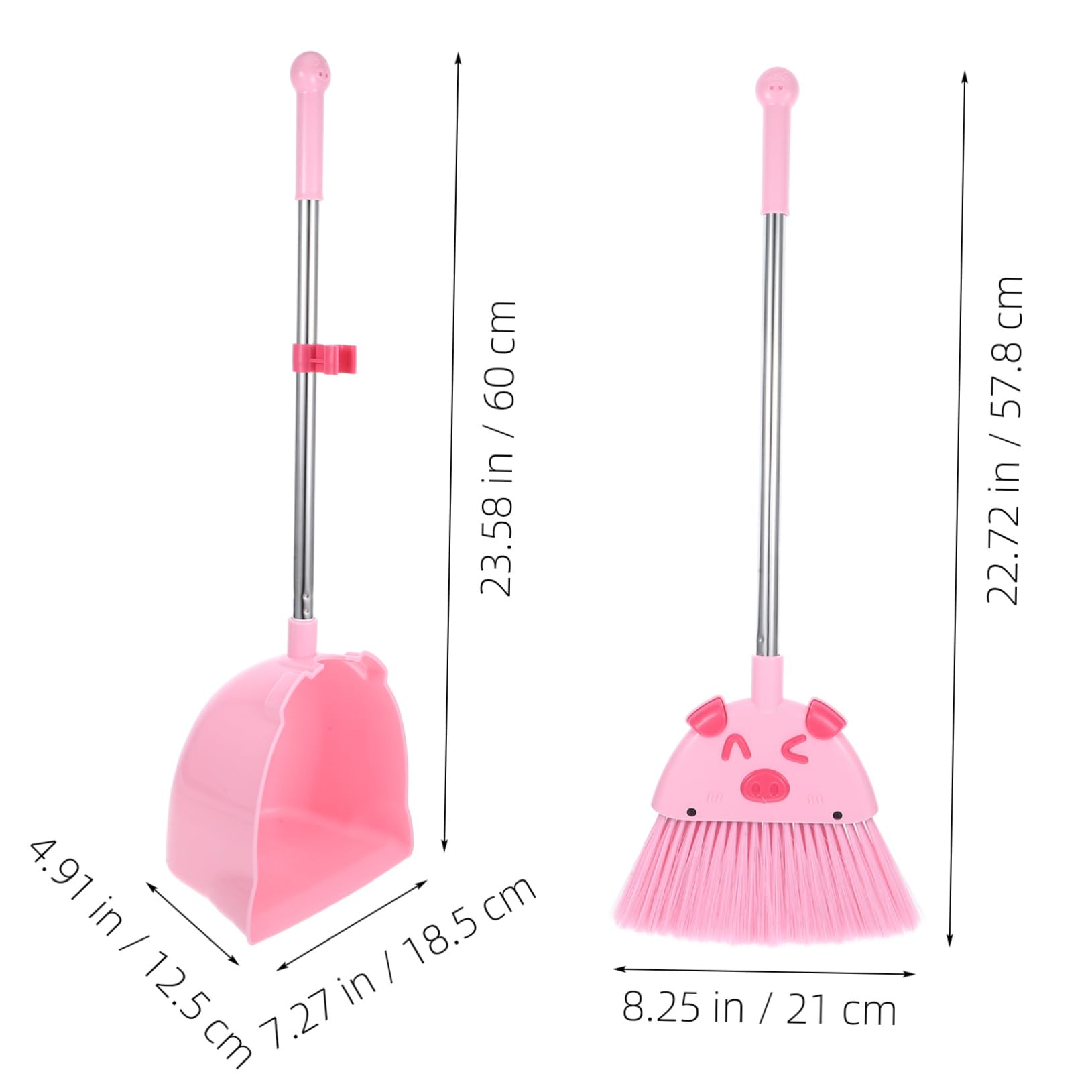 CALLARON Toddler Dustpan Broom Set Boys and Girls Cleaning Tools Kit 2-Piece Pp Pet Material for Indoor/Outdoor Role Play