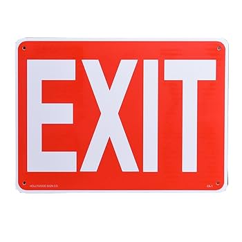 Amazon | プラスチックサインボード [CA-01] EXIT 出口 看板