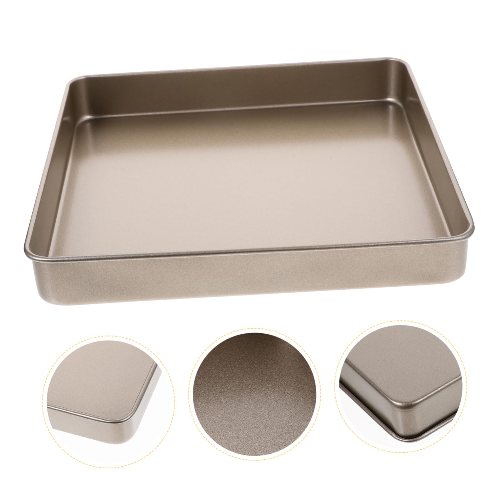 SOLUSTRE Teglia Quadrata Antiaderente per Dolci 28cm in Acciaio al Carbonio, Facile da Pulire, per Forno e Cucina Domestica