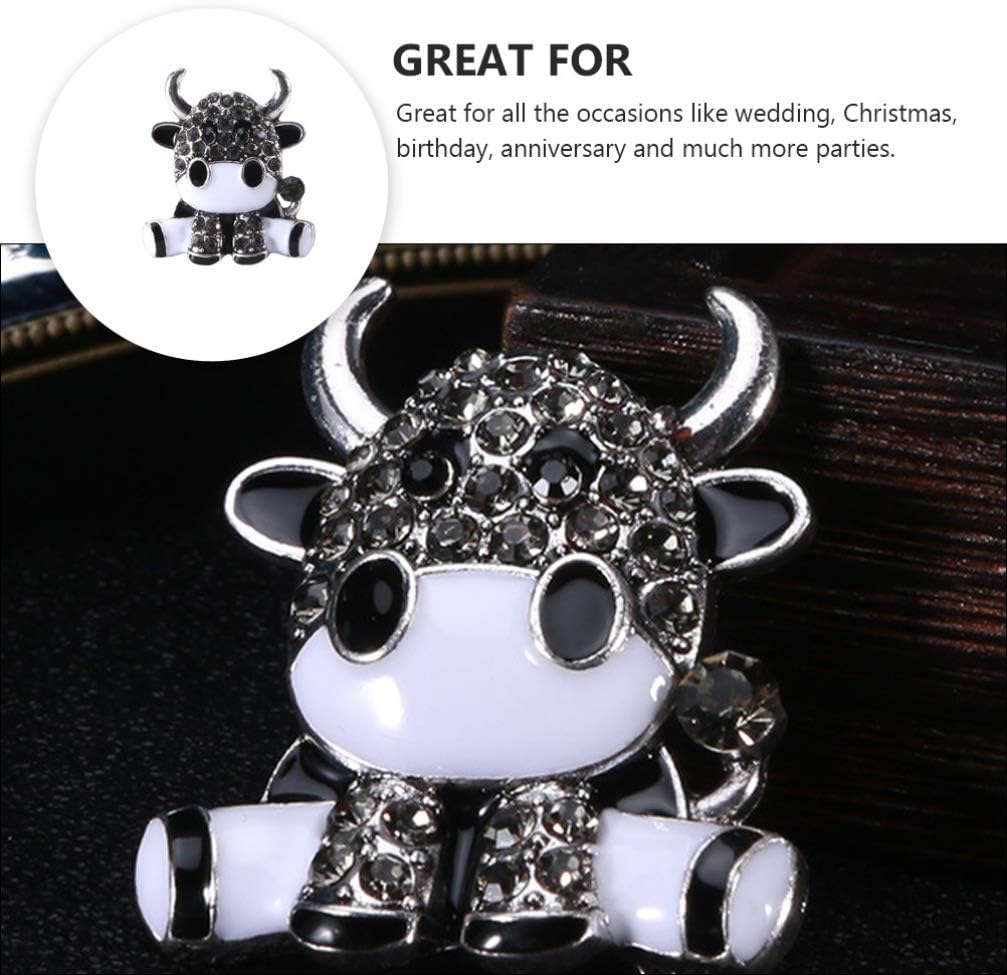 クリスタルアニマルラインストーンブローチラペルピンオックスブローチコスチュームジュエリーDIYウェディングブーケキットデコレーション