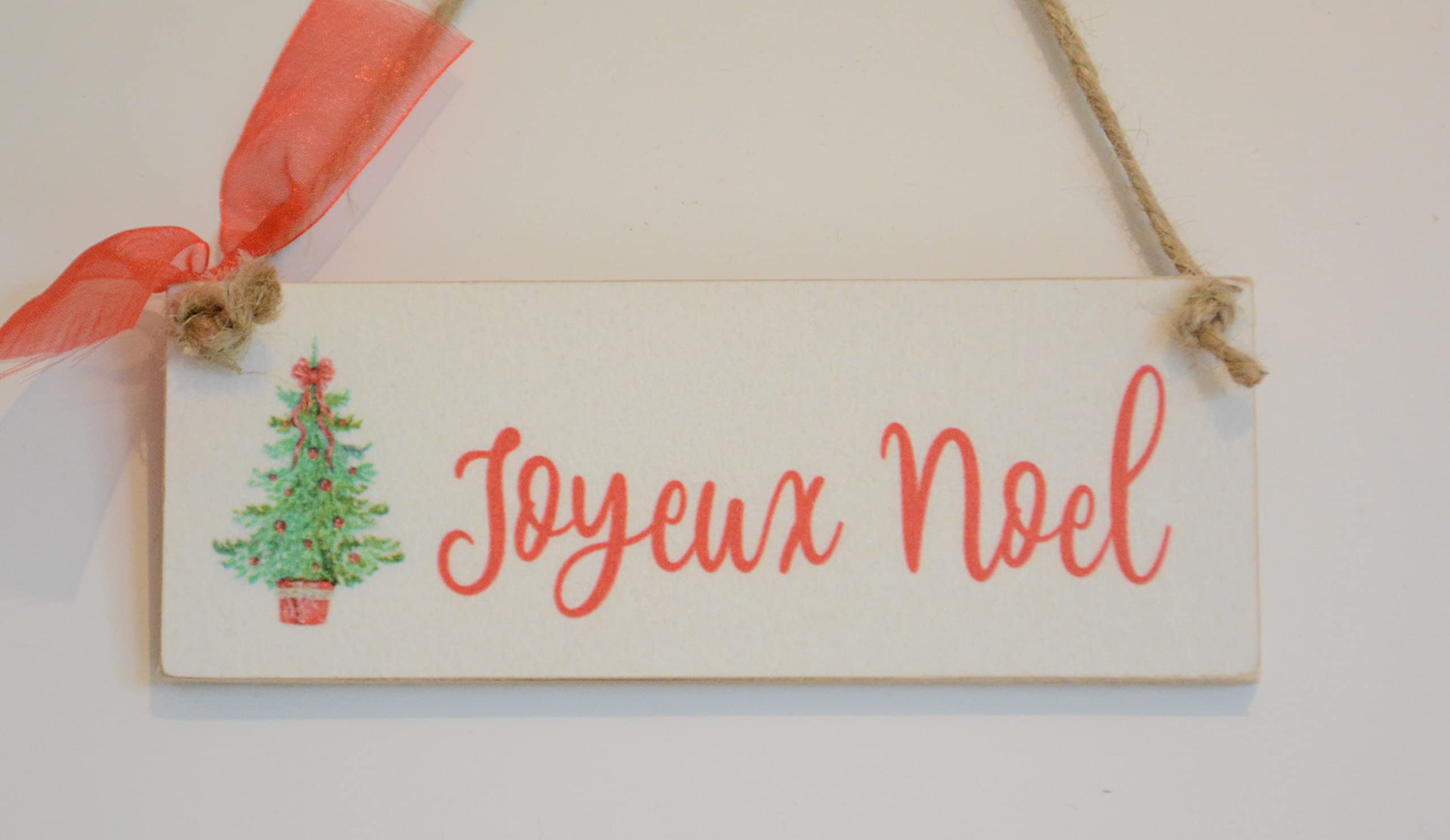 Joyeux Noel - Tree French Merry Christmas Wooden Sign Plaque