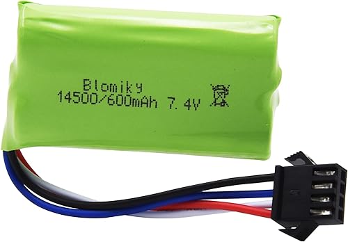 Miniatura 7 de Blomiky Paquete de 2 baterías recargables de iones de litio de 7.4 V 2S 600 mAh con enchufe SM-4P y cable de cargador compatible con algunos