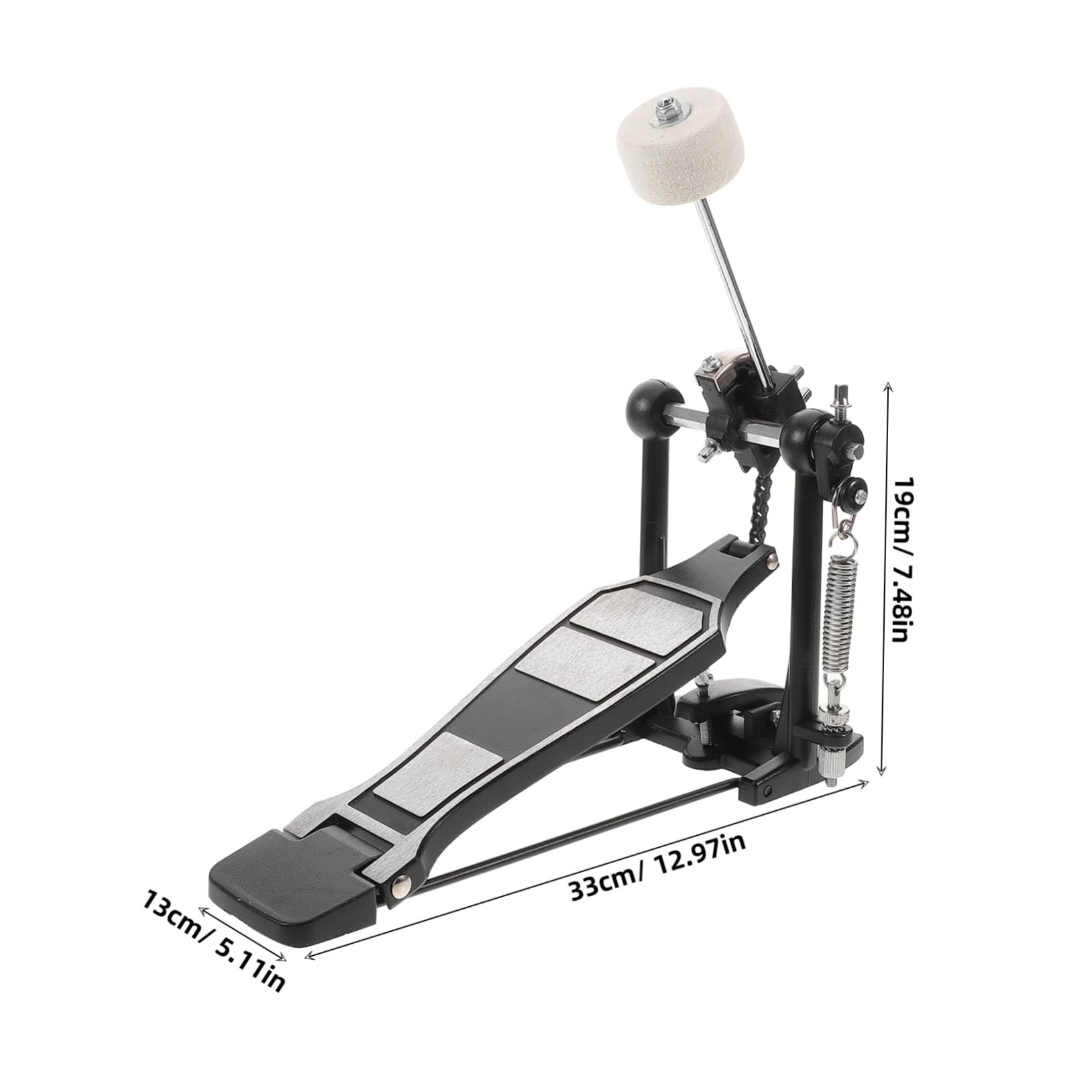 VICASKY Drum Kit Accessory Aluminum Alloy Bass Drum Pedal Dense Felt Construction Heavy Weight Feel Quick Adjustments Portable Practice Fast Movement Kick