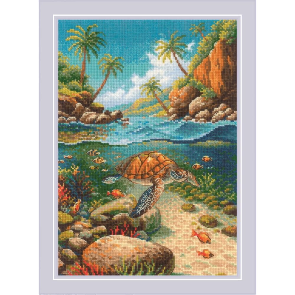 Riolis Multicolored - Under The Water 2305, Cross Stitch Kits 8¼"X11¾, Animals Cross Stitch Kits For Beginners & Advanced, Crossstitching Kit Adult, Nature Embroidery Counted Stitching Kit