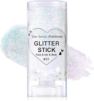 Sparkling Pink Body Glitter Stick, Halloween Face Glitter Makeup,Holographic Hair Glitters Mermaid Makeup Rave Outfits for Women, Shimmer Face Paint Stick for Christmas Sparkling Pink