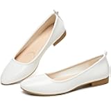Flats for Women Dressy Comfortable Ballet Flats Shoes PU Leather Work Flats Low Heel Womens Slip on Dress Shoes for Office Casual