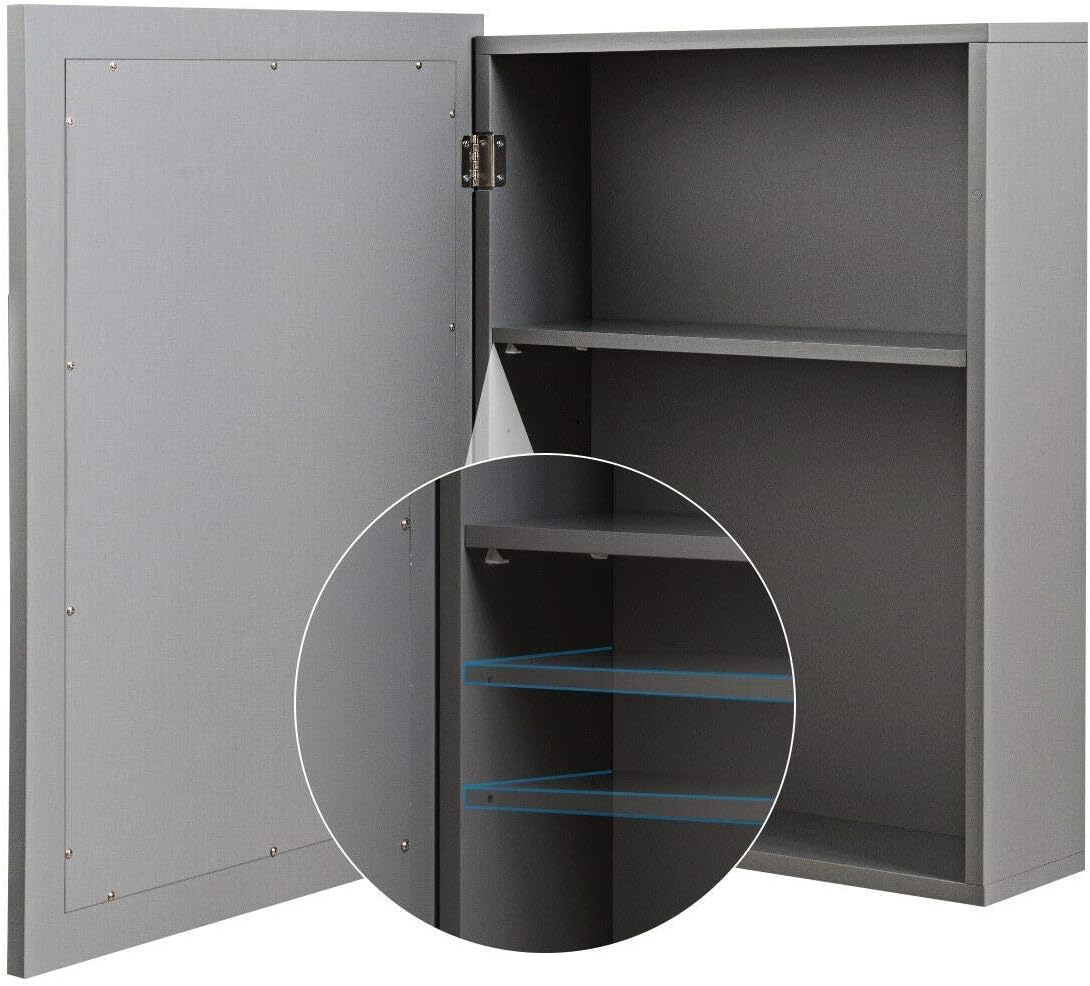 2 Tiers Wall Mounted 1 Mirror Door Medicine Cabinet Bathroom Storage Organizer Medicine Toiletries Make Up Storage Adjustable Inner Shelf Above Sink Cabinet Great Addition To Your Kitchen And Washroom