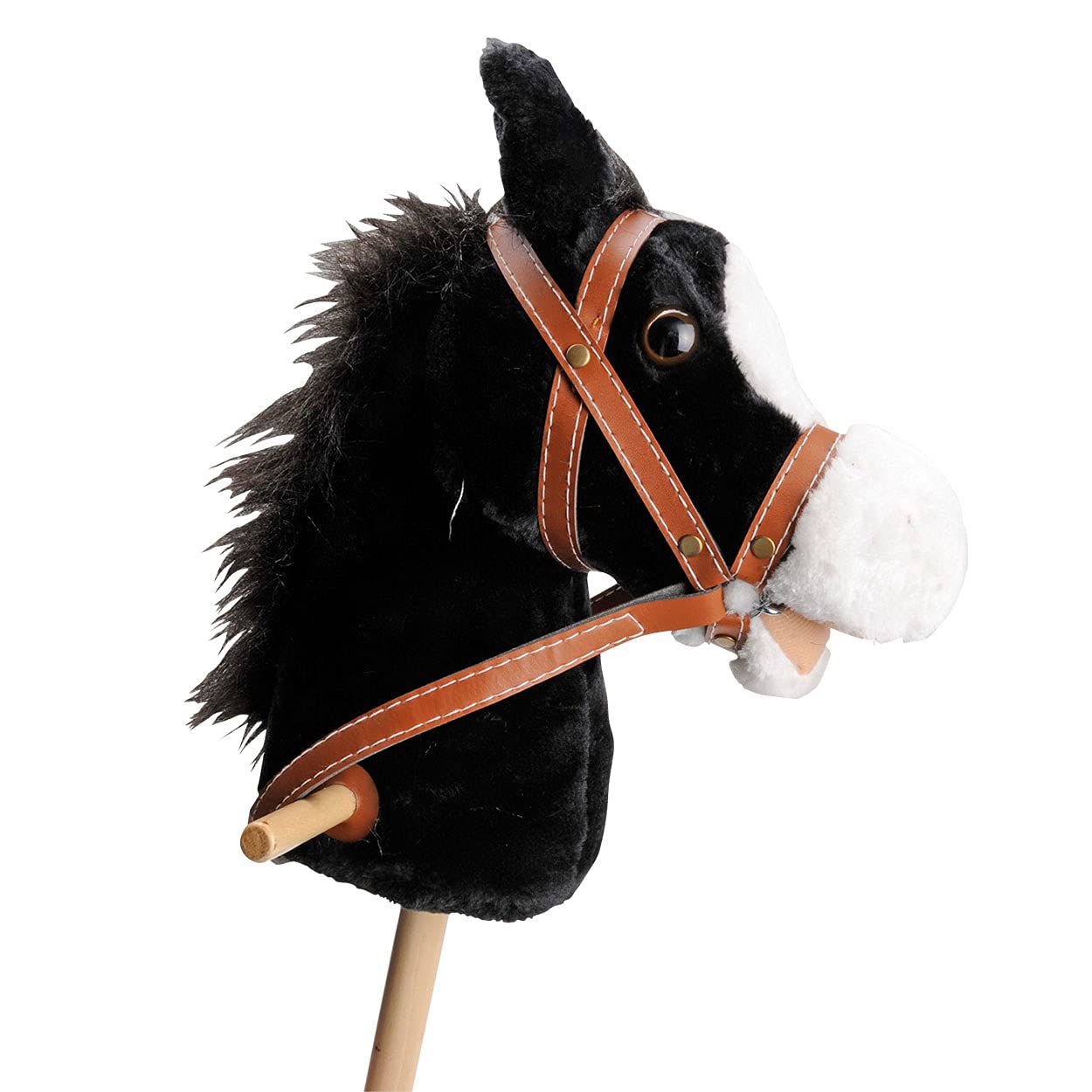 Jouet-Plus Bâton de cheval en bois avec son - Noir