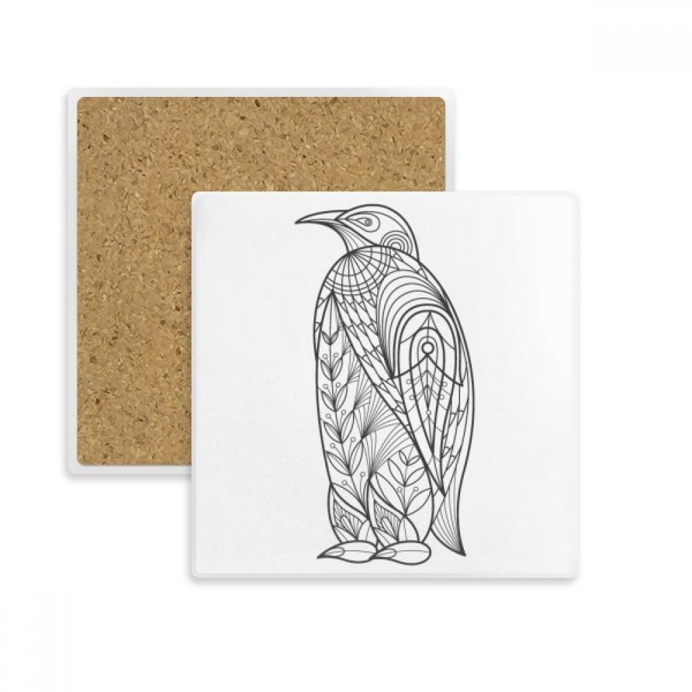 Coaster carré oiseau peinture dessous de verre absorbant multicolore