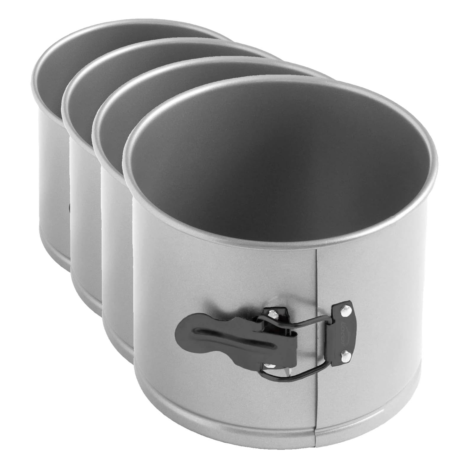 Lacor - 68696 - Moules à pâtisserie Panettone, Moule Panettone, Moule détachable, Acier au carbone, Antiadhésif, Sans APFO, Écologique, Diamètre 16 cm, Capacité 2 L (Lot de 4)