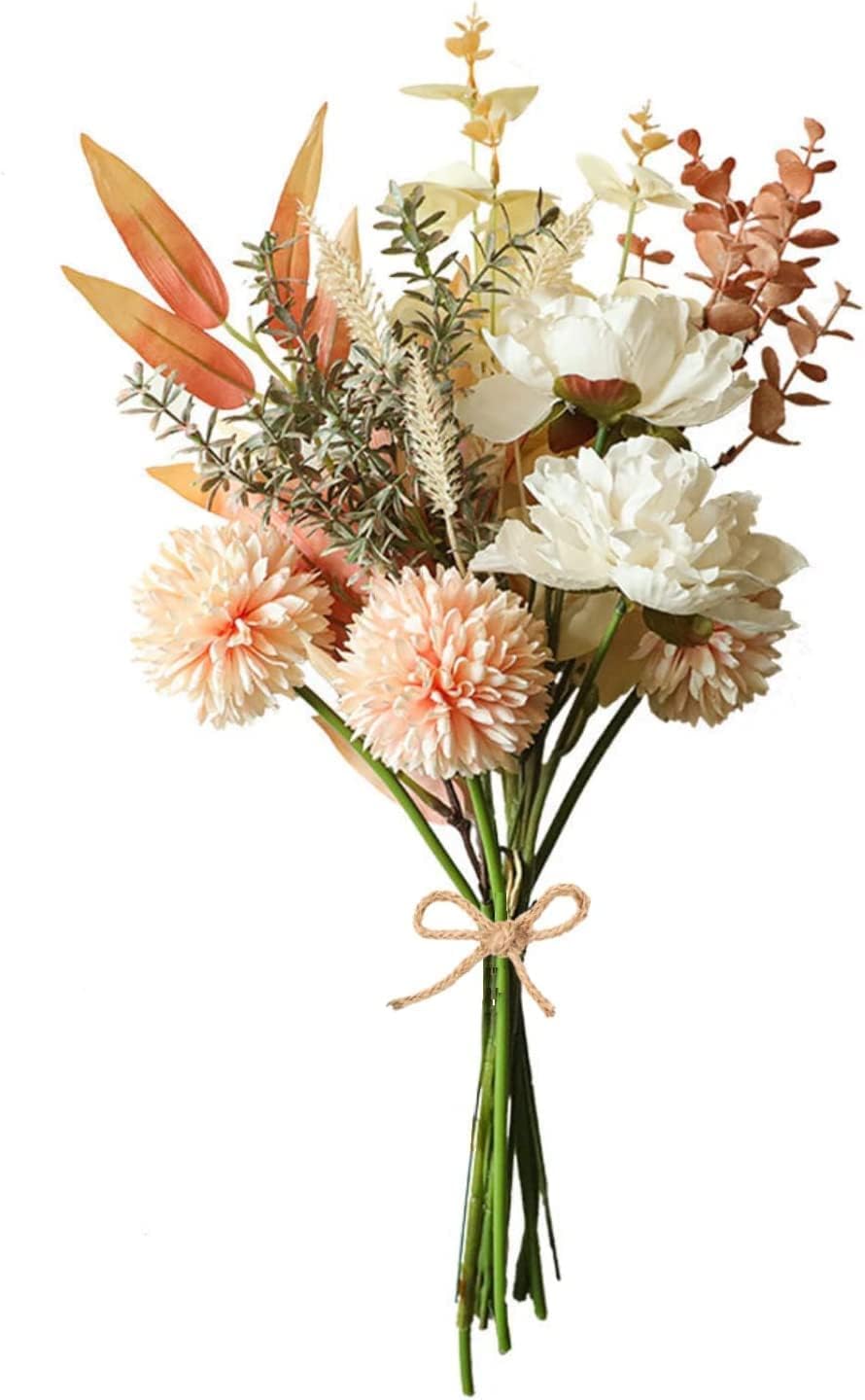 Ruiuzioong Kunstblumen Künstliche Pflanzen Blumen Deko Hortensien Seide Blumenarrangements für Zuhause Blumenstrauß Hochzeit Garten Festival Dekor (Champagner)