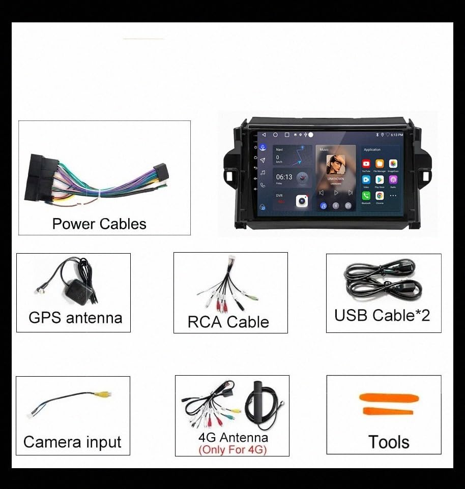 Radio Coche 2 DIN para Toyota Fortuner 2 4 Nuclear 1G+32G con Android Auto 7