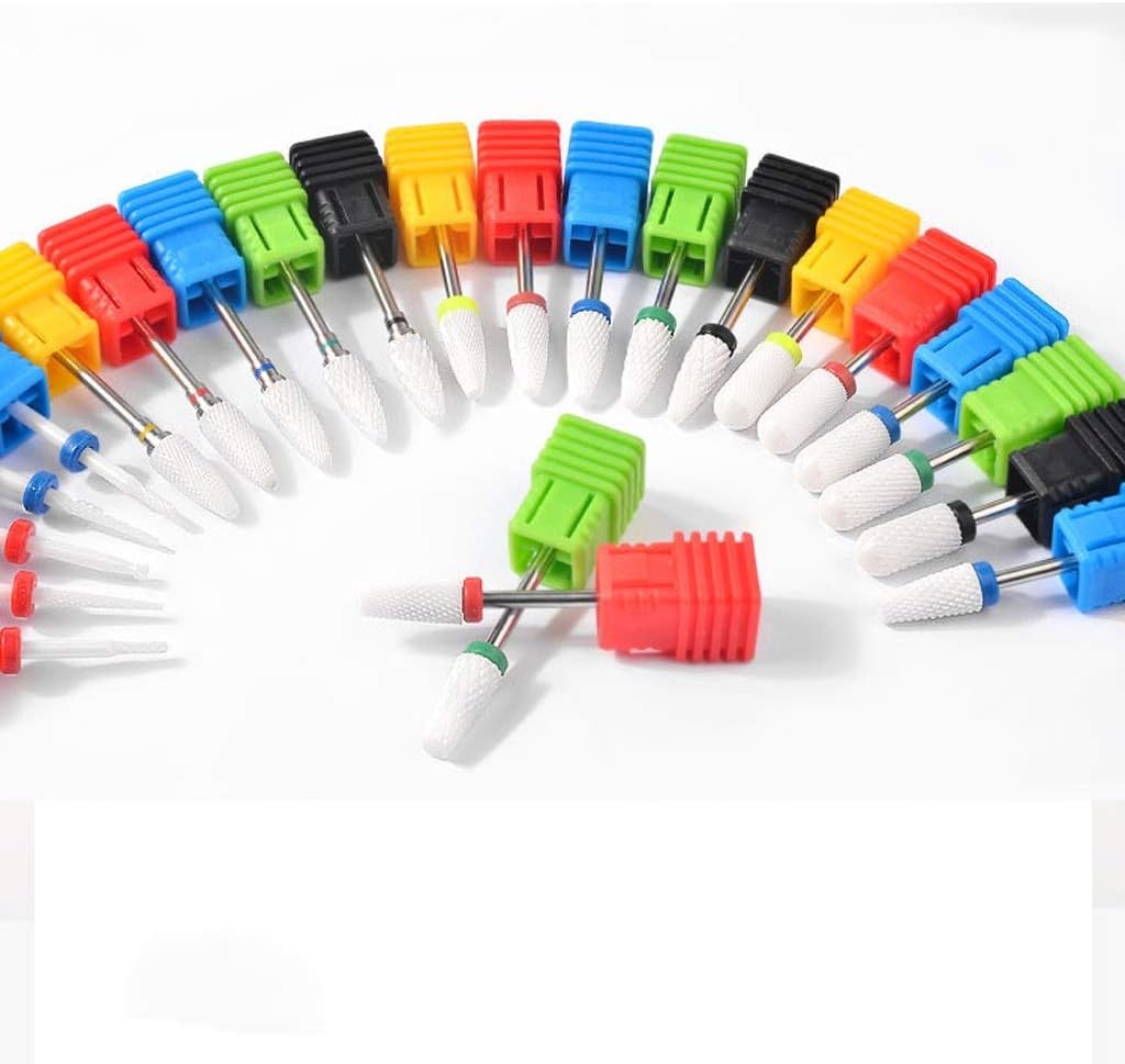 Cutter for Manicure Ceramic Nail Drill Bits Manicure Machine Accessories Rotary Electric Nail Files Manicure Nail Art Tool(One Size)