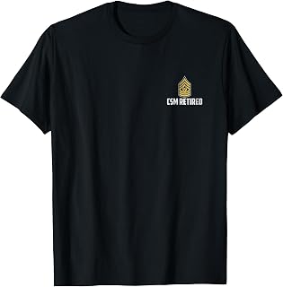 Retired E-9 Command Sergeant Major CSM Rank Insignia Logo T-Shirt