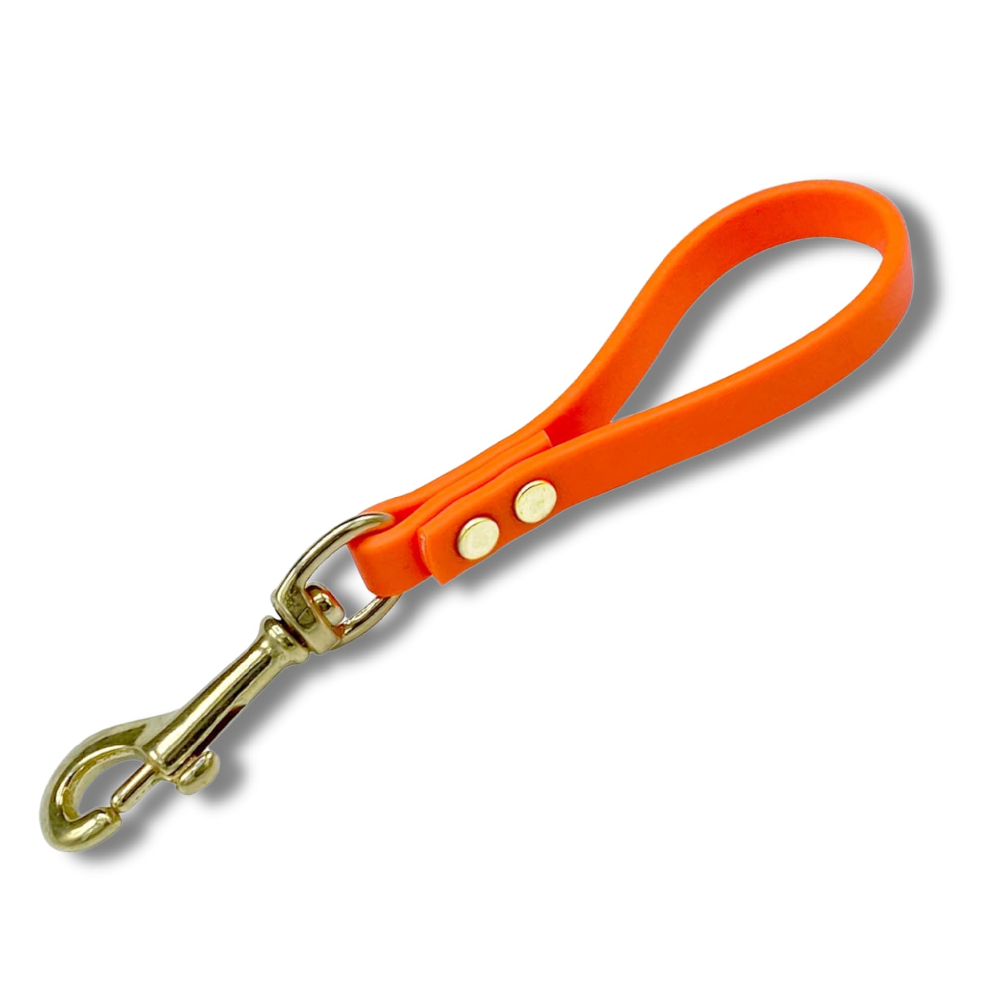 Biothane Training Tab Leash for Dogs, Brass Hardware, No Pull with Easy Grip Handle, Made in The USA, Professional Grade-Orange