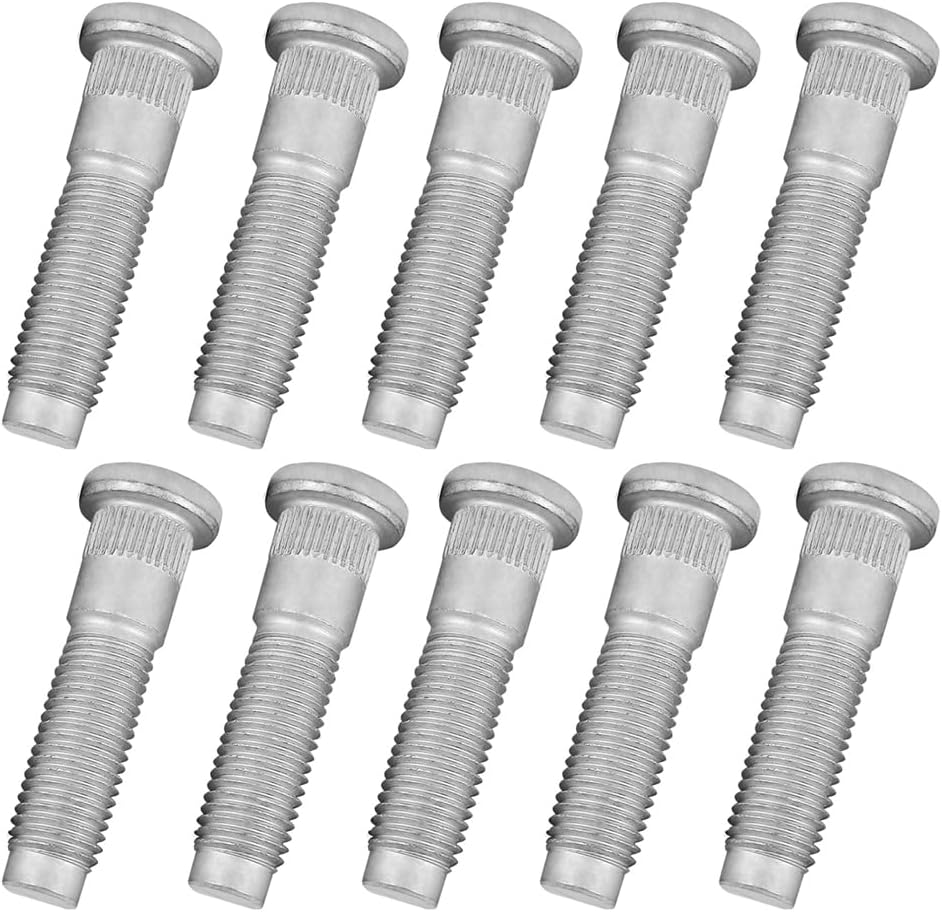 M12x1.50 Wheel Studs Lug Stud 55mm Bolt Compatible with 2000-2024 Jaguar S-Type F-Type XE XF XJ XJ8 XJR XK XKR XFR Vanden Plas X350 (10PCS)